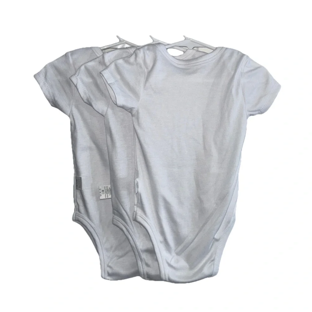 Baby One-Piece Bodysuit (3-Pack) Classic White 9-12 Months NEW